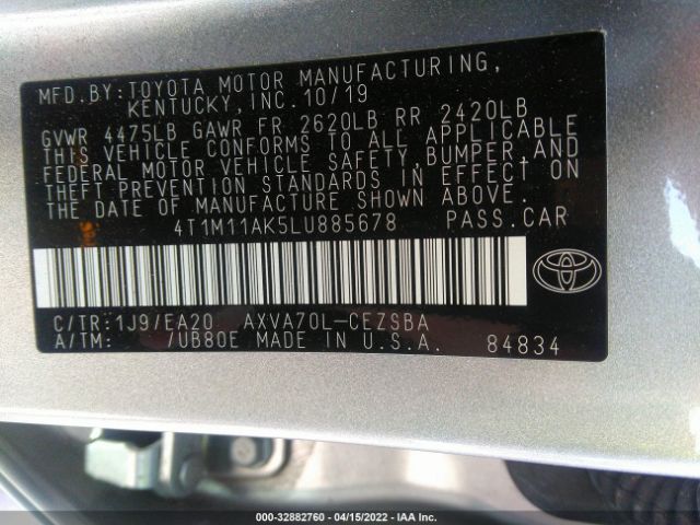 Photo 8 VIN: 4T1M11AK5LU885678 - TOYOTA CAMRY 