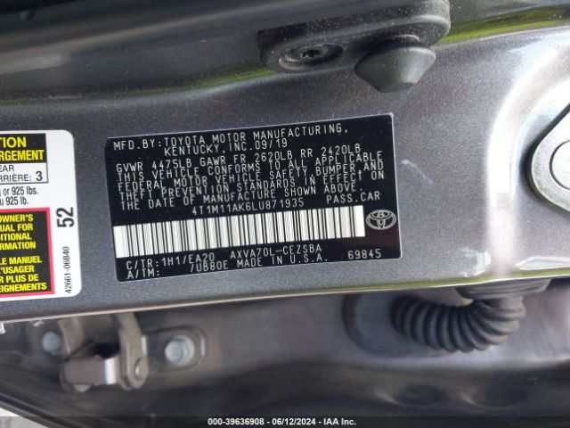 Photo 8 VIN: 4T1M11AK6LU871935 - TOYOTA CAMRY 