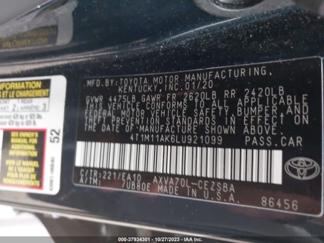 Photo 8 VIN: 4T1M11AK6LU921099 - TOYOTA CAMRY 