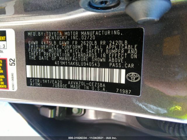 Photo 8 VIN: 4T1M11AK6LU940543 - TOYOTA CAMRY 