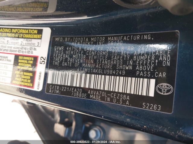 Photo 8 VIN: 4T1M11AK6LU984249 - TOYOTA CAMRY 