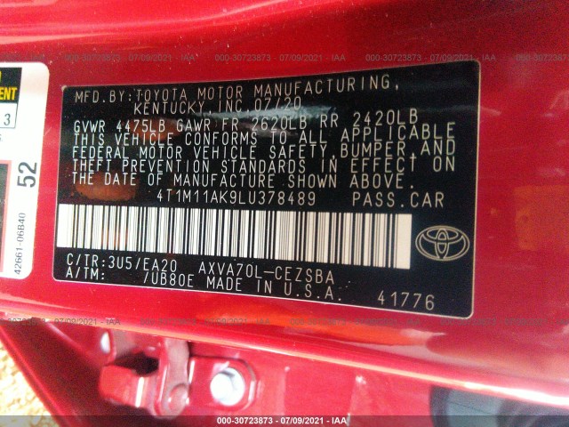 Photo 8 VIN: 4T1M11AK9LU378489 - TOYOTA CAMRY 