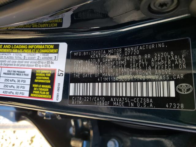 Photo 9 VIN: 4T1M11BK5LU011149 - TOYOTA CAMRY SE 