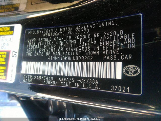 Photo 8 VIN: 4T1M11BK8LU008262 - TOYOTA CAMRY 