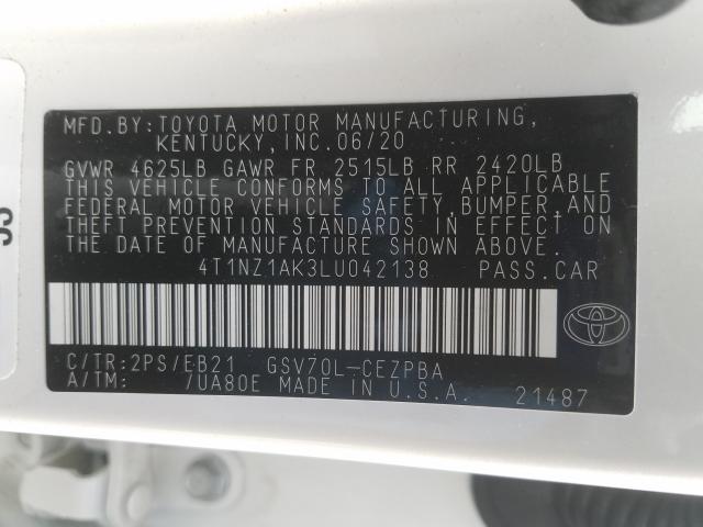 Photo 9 VIN: 4T1NZ1AK3LU042138 - TOYOTA CAMRY TRD 