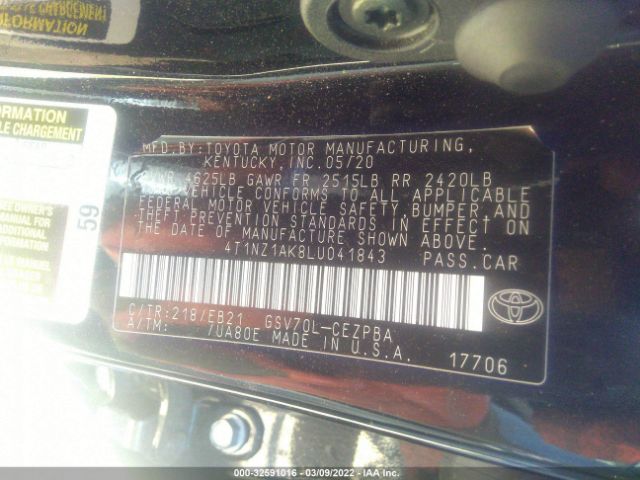 Photo 8 VIN: 4T1NZ1AK8LU041843 - TOYOTA CAMRY 