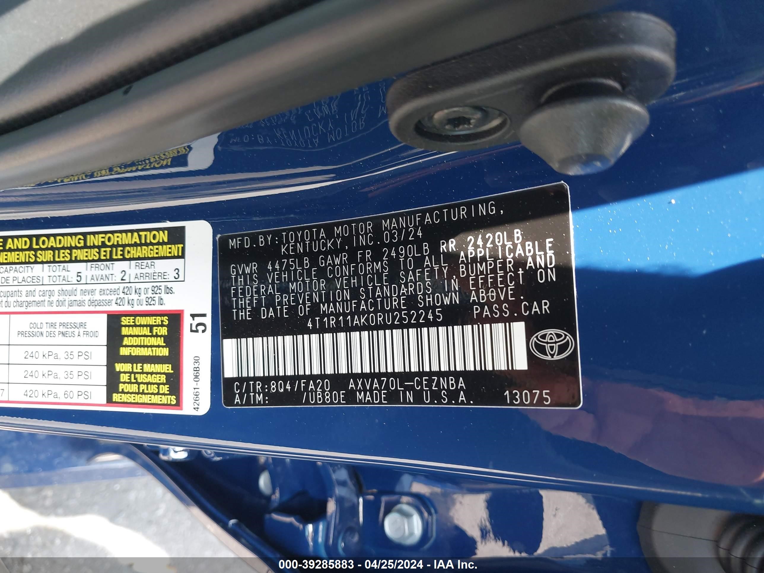 Photo 8 VIN: 4T1R11AK0RU252245 - TOYOTA CAMRY 