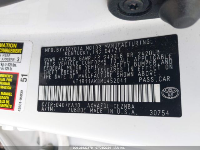 Photo 8 VIN: 4T1R11AK8MU452041 - TOYOTA CAMRY 