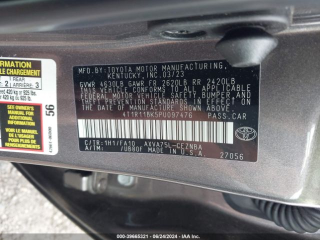 Photo 8 VIN: 4T1R11BK5PU097476 - TOYOTA CAMRY 