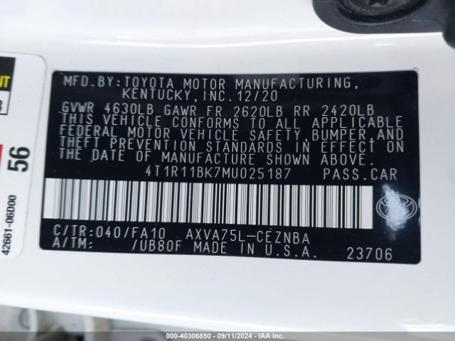 Photo 8 VIN: 4T1R11BK7MU025187 - TOYOTA CAMRY 