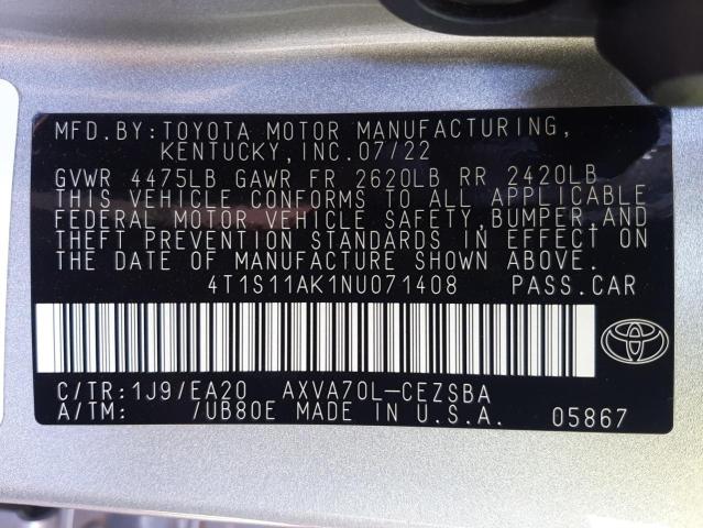 Photo 11 VIN: 4T1S11AK1NU071408 - TOYOTA CAMRY NIGH 