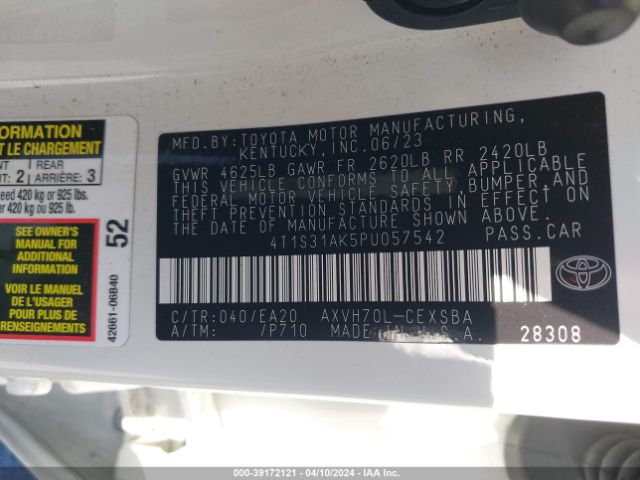 Photo 8 VIN: 4T1S31AK5PU057542 - TOYOTA CAMRY 