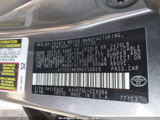 Photo 8 VIN: 4T1S31AK9MU550829 - TOYOTA CAMRY 