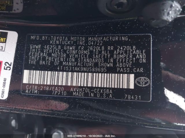 Photo 8 VIN: 4T1S31AK9NU589695 - TOYOTA CAMRY 