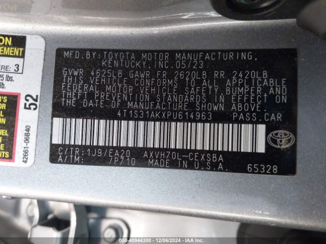 Photo 8 VIN: 4T1S31AKXPU614963 - TOYOTA CAMRY 