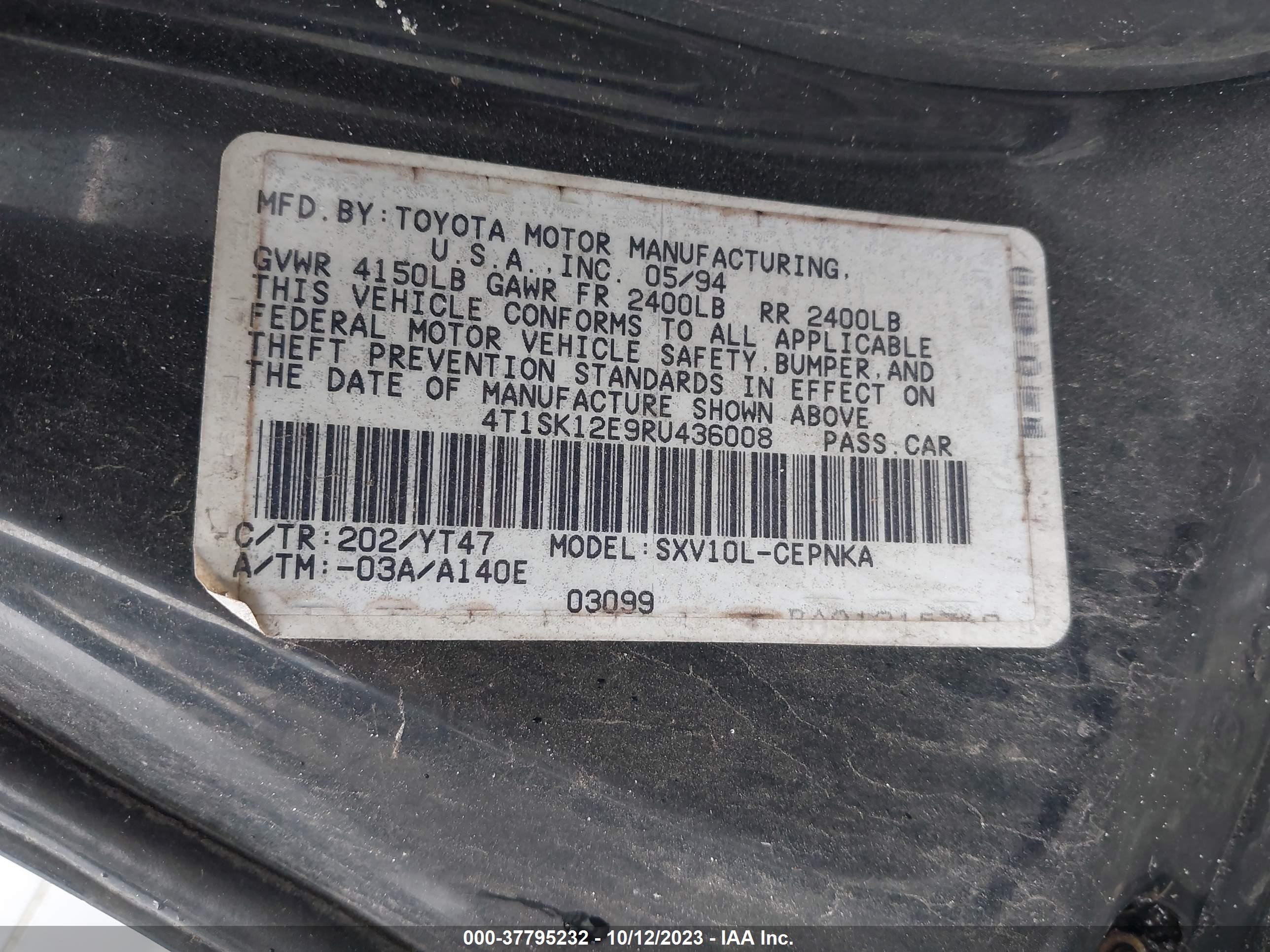 Photo 8 VIN: 4T1SK12E9RU436008 - TOYOTA CAMRY 