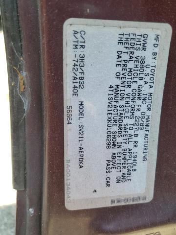 Photo 11 VIN: 4T1SV21EXKU106298 - TOYOTA CAMRY 