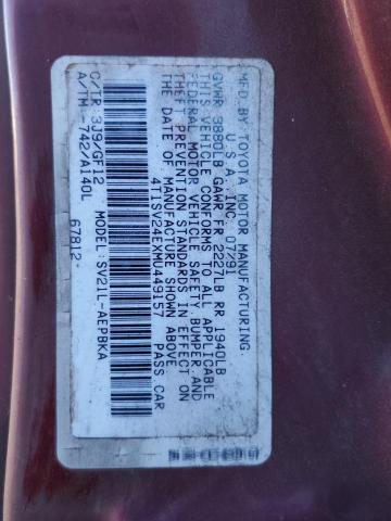 Photo 11 VIN: 4T1SV24EXMU449157 - TOYOTA CAMRY 