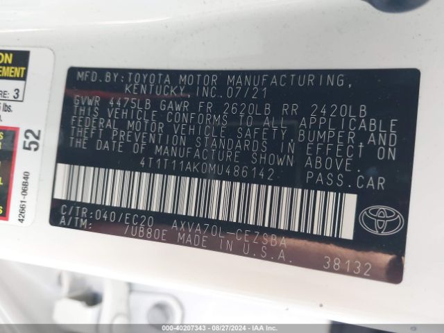 Photo 8 VIN: 4T1T11AK0MU486142 - TOYOTA CAMRY 