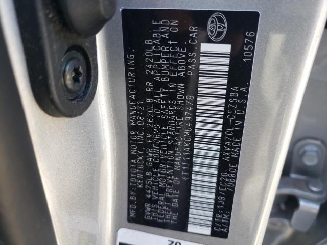 Photo 9 VIN: 4T1T11AK0MU497478 - TOYOTA CAMRY SE 