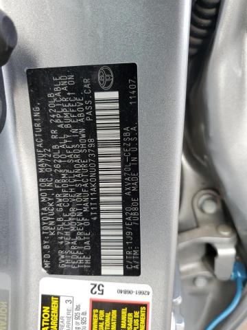 Photo 11 VIN: 4T1T11AK0NU073798 - TOYOTA CAMRY SE 