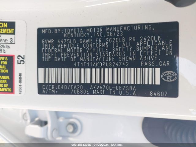 Photo 8 VIN: 4T1T11AK0PU824742 - TOYOTA CAMRY 