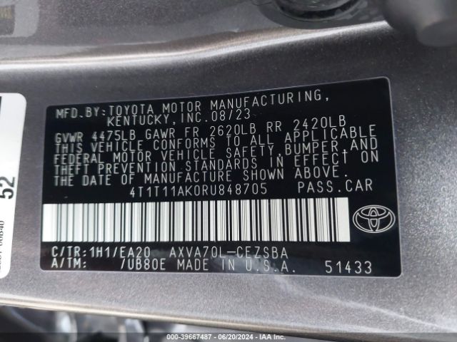 Photo 8 VIN: 4T1T11AK0RU848705 - TOYOTA CAMRY 