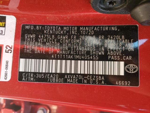 Photo 12 VIN: 4T1T11AK1MU405455 - TOYOTA CAMRY SE 