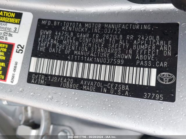 Photo 8 VIN: 4T1T11AK1NU037599 - TOYOTA CAMRY 