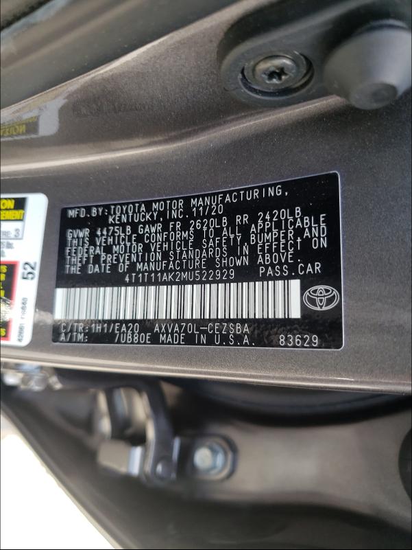 Photo 9 VIN: 4T1T11AK2MU522929 - TOYOTA CAMRY SE N 