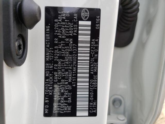 Photo 9 VIN: 4T1T11AK2NU021377 - TOYOTA CAMRY SE 