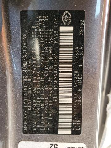 Photo 12 VIN: 4T1T11AK2NU706981 - TOYOTA CAMRY SE 