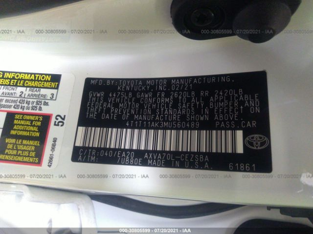 Photo 8 VIN: 4T1T11AK3MU560489 - TOYOTA CAMRY 