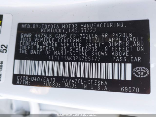 Photo 8 VIN: 4T1T11AK3PU795477 - TOYOTA CAMRY 