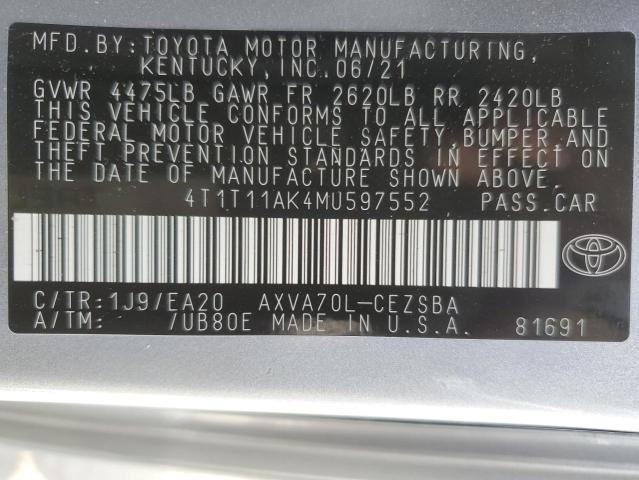 Photo 11 VIN: 4T1T11AK4MU597552 - TOYOTA CAMRY SE 