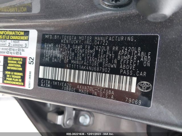 Photo 8 VIN: 4T1T11AK4NU687902 - TOYOTA CAMRY 