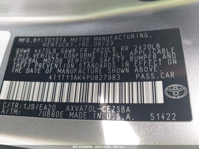 Photo 8 VIN: 4T1T11AK4PU827983 - TOYOTA CAMRY 