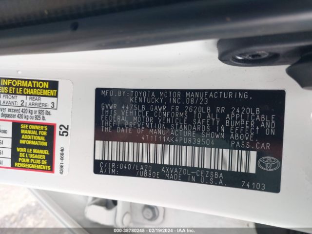 Photo 8 VIN: 4T1T11AK4PU839504 - TOYOTA CAMRY 