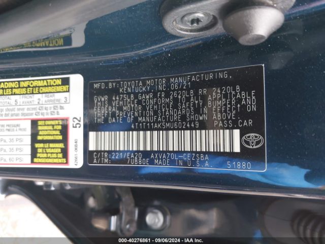 Photo 8 VIN: 4T1T11AK5MU602449 - TOYOTA CAMRY 