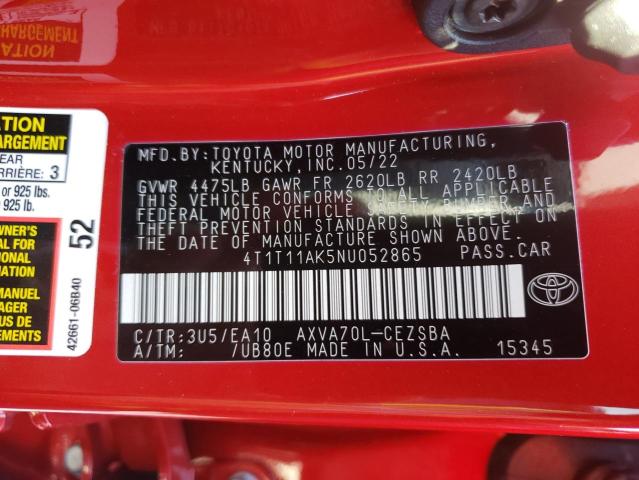 Photo 9 VIN: 4T1T11AK5NU052865 - TOYOTA CAMRY SE 