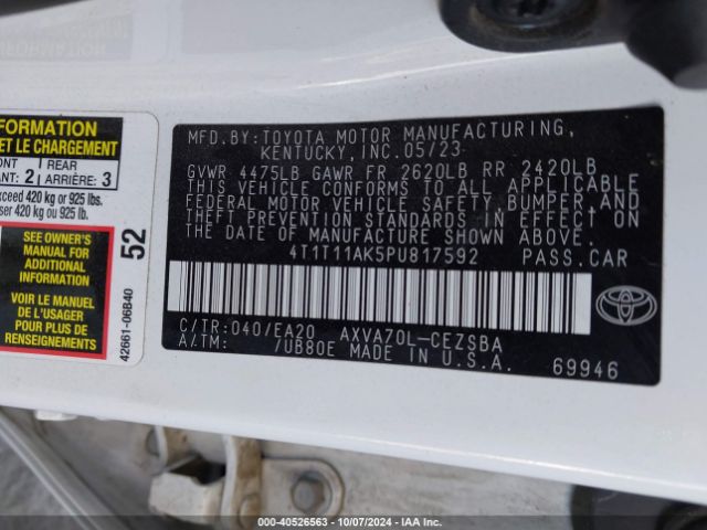 Photo 8 VIN: 4T1T11AK5PU817592 - TOYOTA CAMRY 