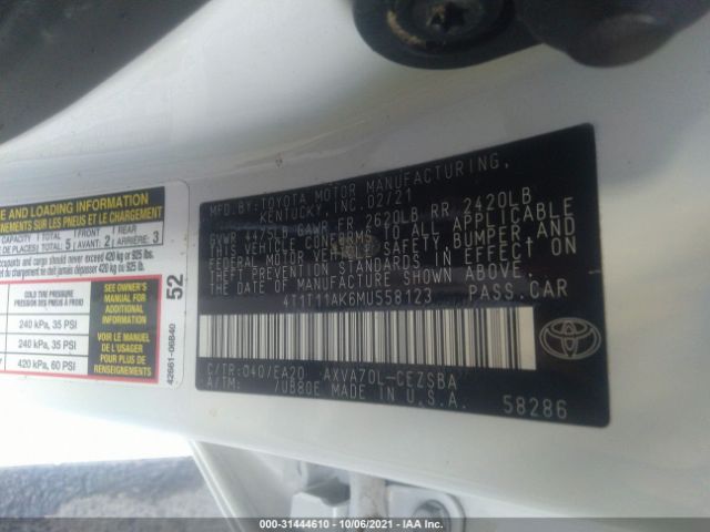 Photo 8 VIN: 4T1T11AK6MU558123 - TOYOTA CAMRY 