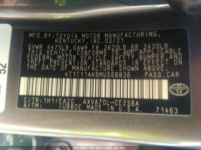 Photo 8 VIN: 4T1T11AK6MU566836 - TOYOTA CAMRY 