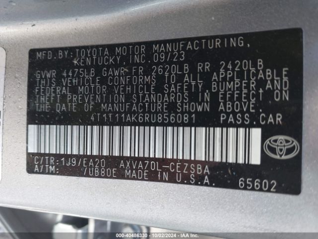 Photo 8 VIN: 4T1T11AK6RU856081 - TOYOTA CAMRY 