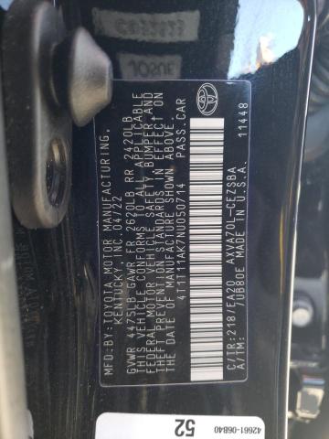 Photo 12 VIN: 4T1T11AK7NU050714 - TOYOTA CAMRY 