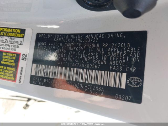 Photo 8 VIN: 4T1T11AK7NU683567 - TOYOTA CAMRY 