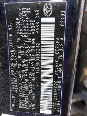 Photo 11 VIN: 4T1T11AK8MU493212 - TOYOTA CAMRY SE 