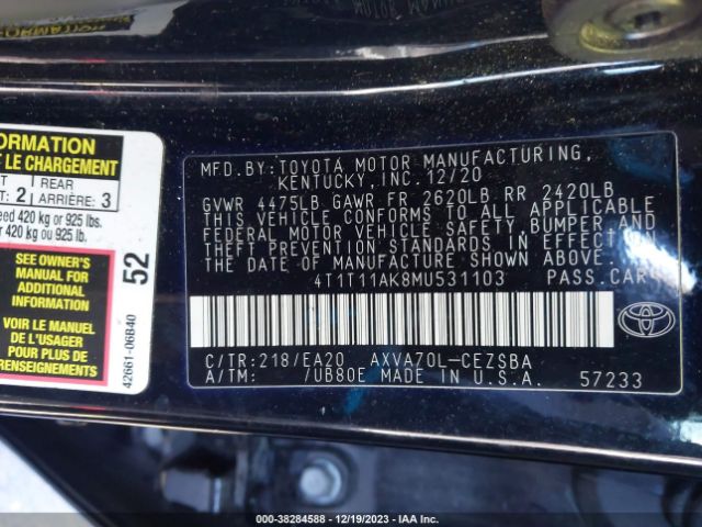 Photo 8 VIN: 4T1T11AK8MU531103 - TOYOTA CAMRY 