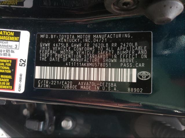 Photo 9 VIN: 4T1T11AK8MU578051 - TOYOTA CAMRY SE N 