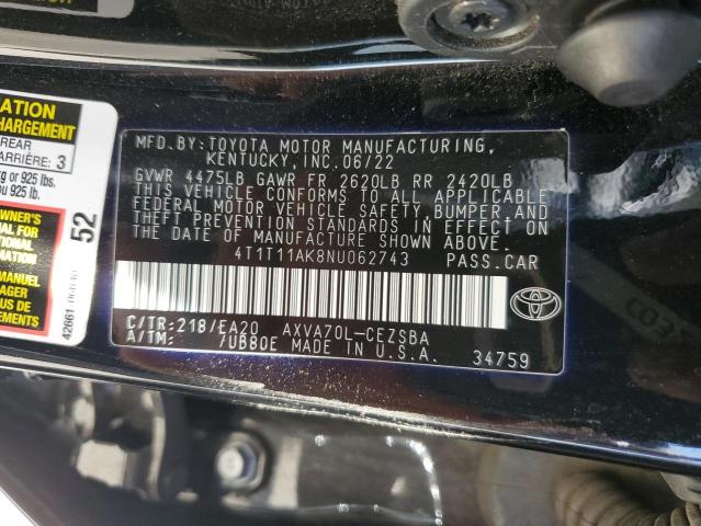 Photo 11 VIN: 4T1T11AK8NU062743 - TOYOTA CAMRY SE 